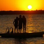 Watching sunsets from the swimming platform