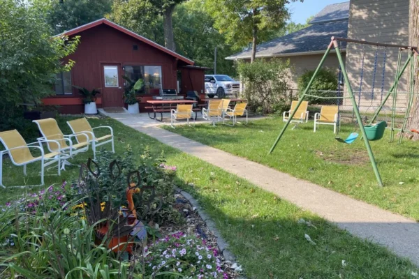 View of the backyard