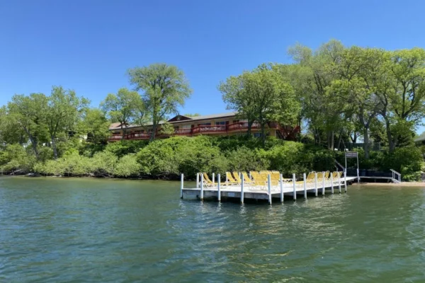 View of the South Beach dock from the lake