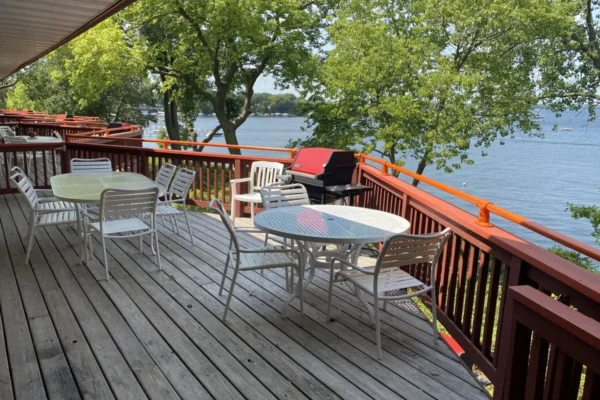 View of the nonsmoking patio on the upper level