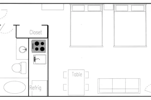 Floorplan for units 101-114