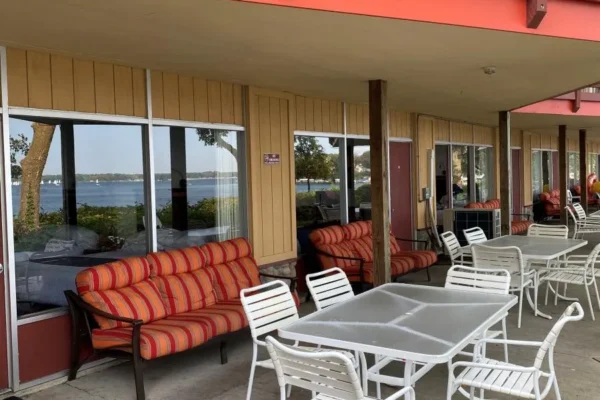 Another view of the patio on the street level