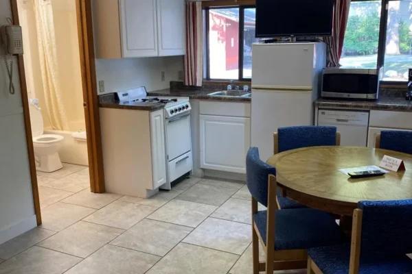 View of the kitchen and dining area