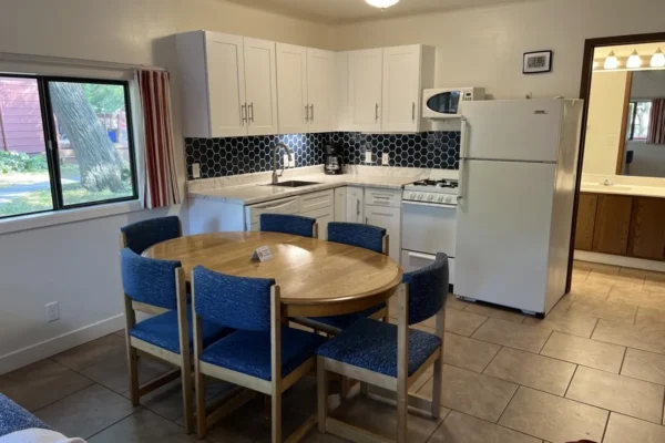 View of the kitchen and dining area