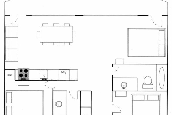 Floorplan for units 116 and 117